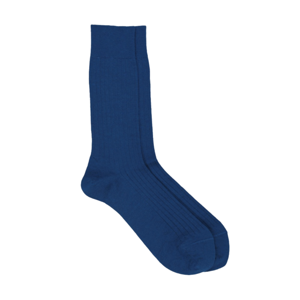 Merino Wool Fluted Socks Blue